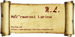 Mármarosi Larina névjegykártya
